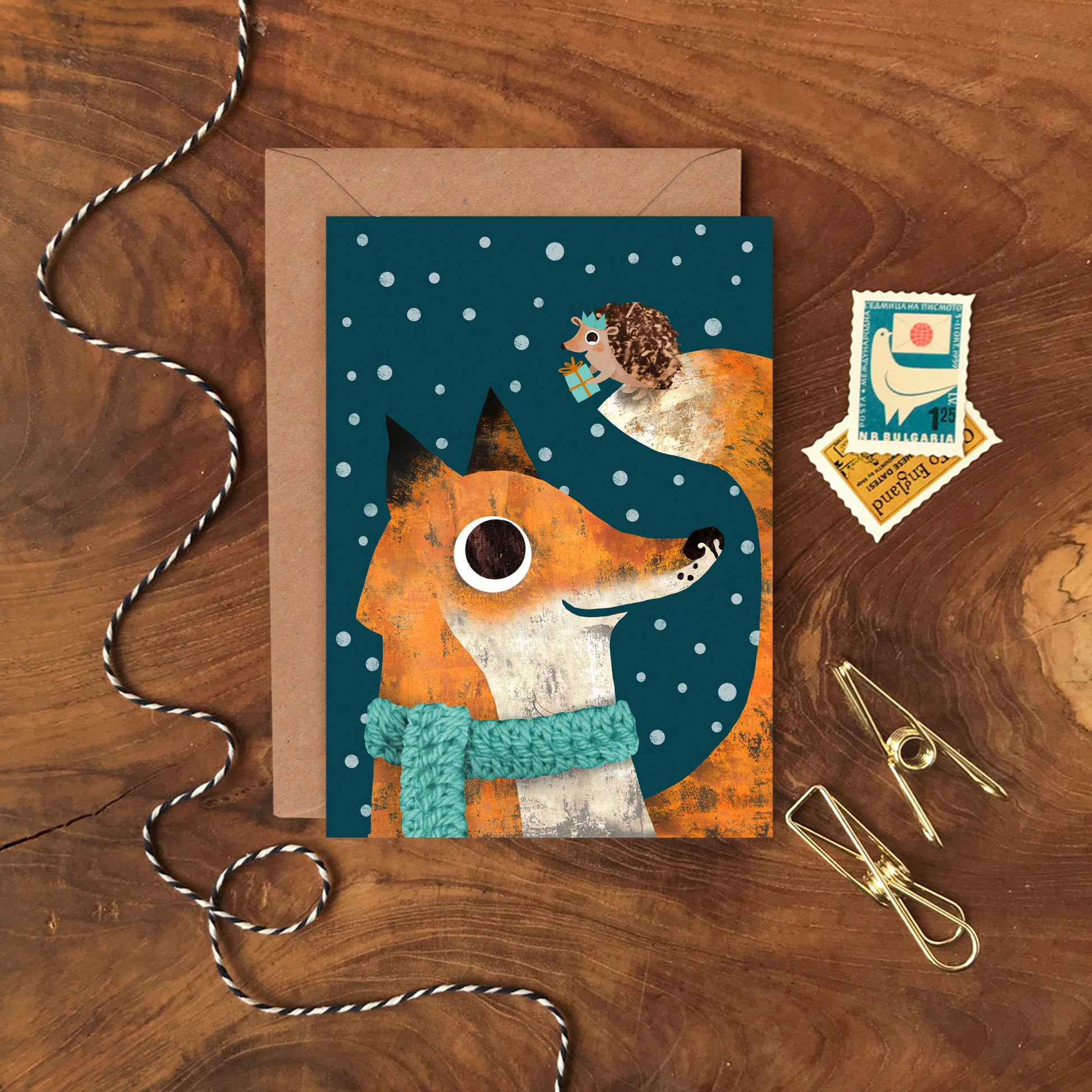 Fox & Hedgehog Greetings Card image 1