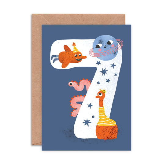 Crazy Critters Age Seven Greeting Card image 0