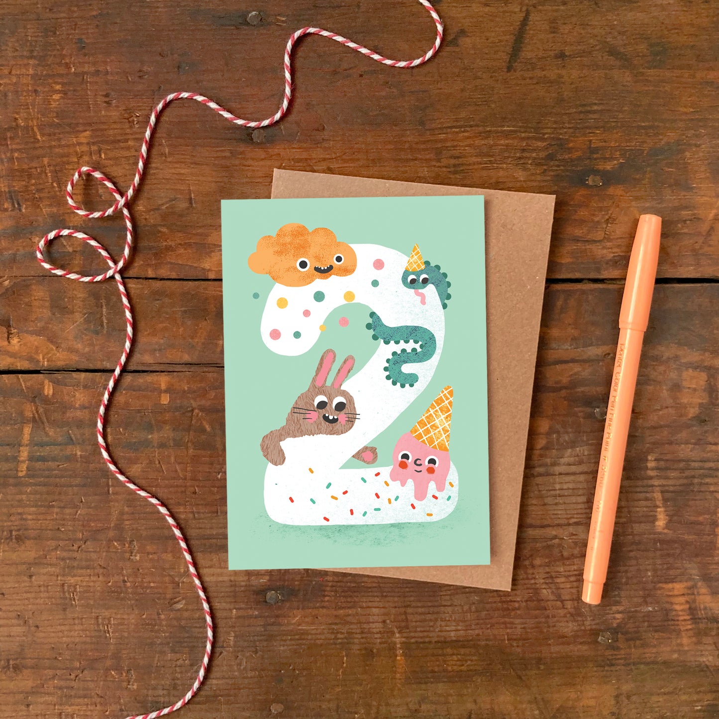 Crazy Critters Age Two Greeting Card image 2