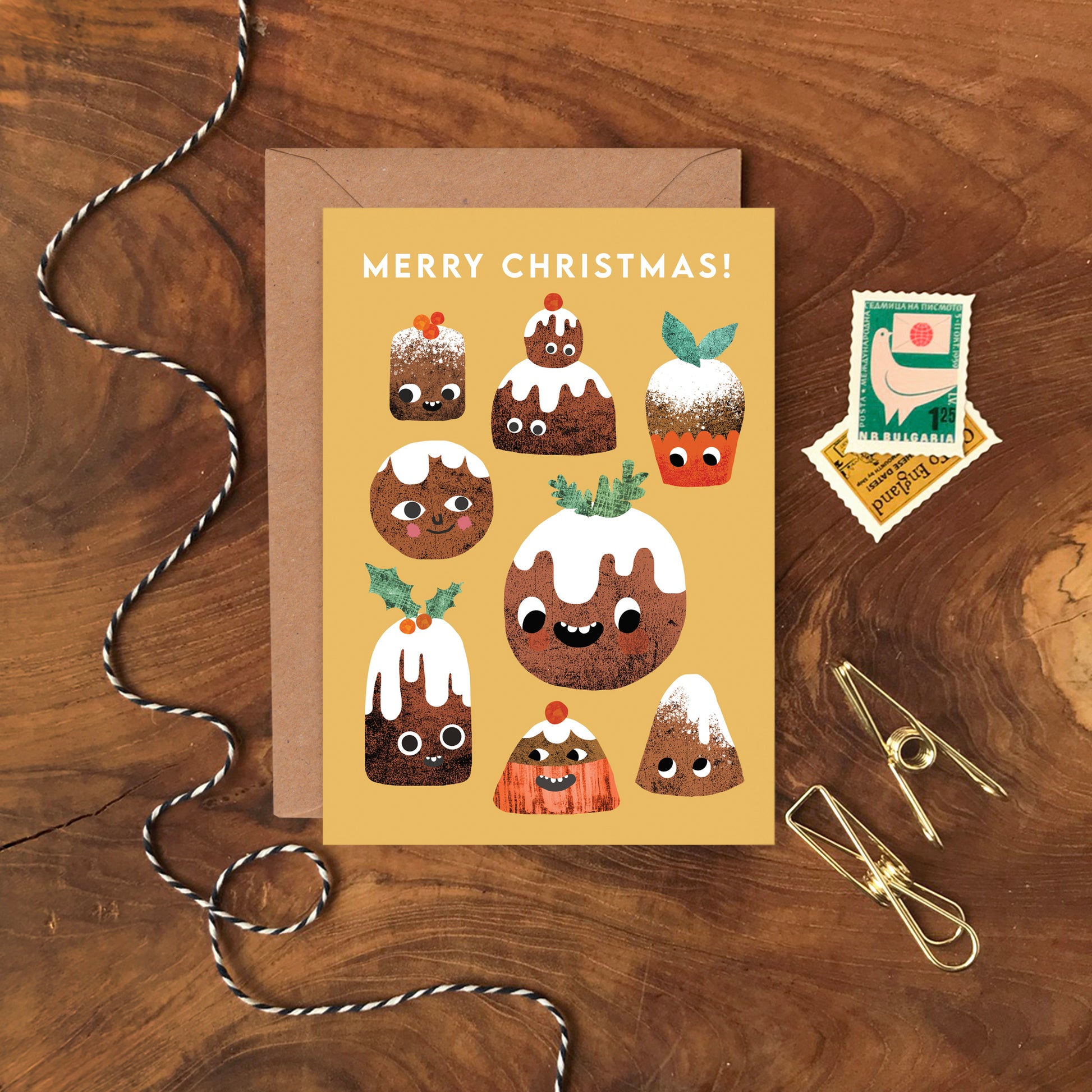Figgy Pudding Faces Greeting Cards image 1