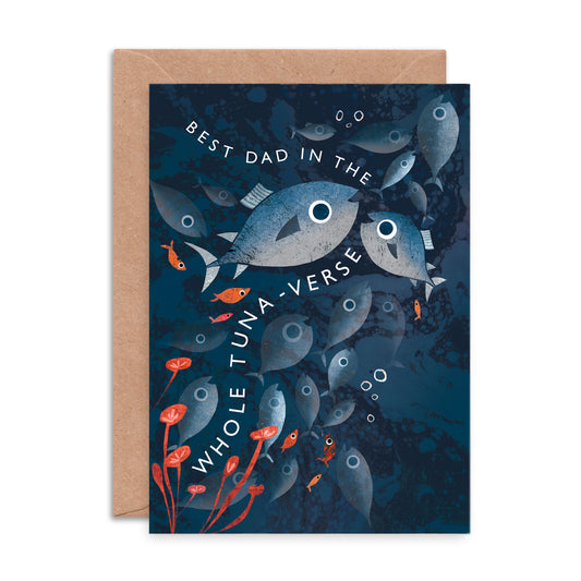 Best Dad in the Whole Tuna-verse Greeting Card image 0
