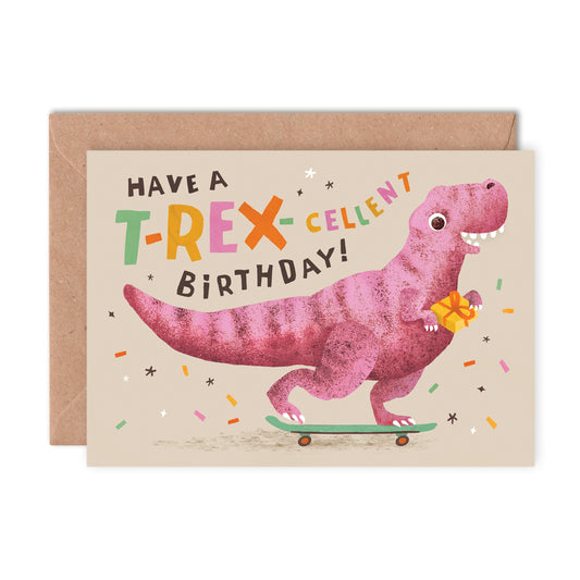 T-Rex-cellent Birthday Card image 0