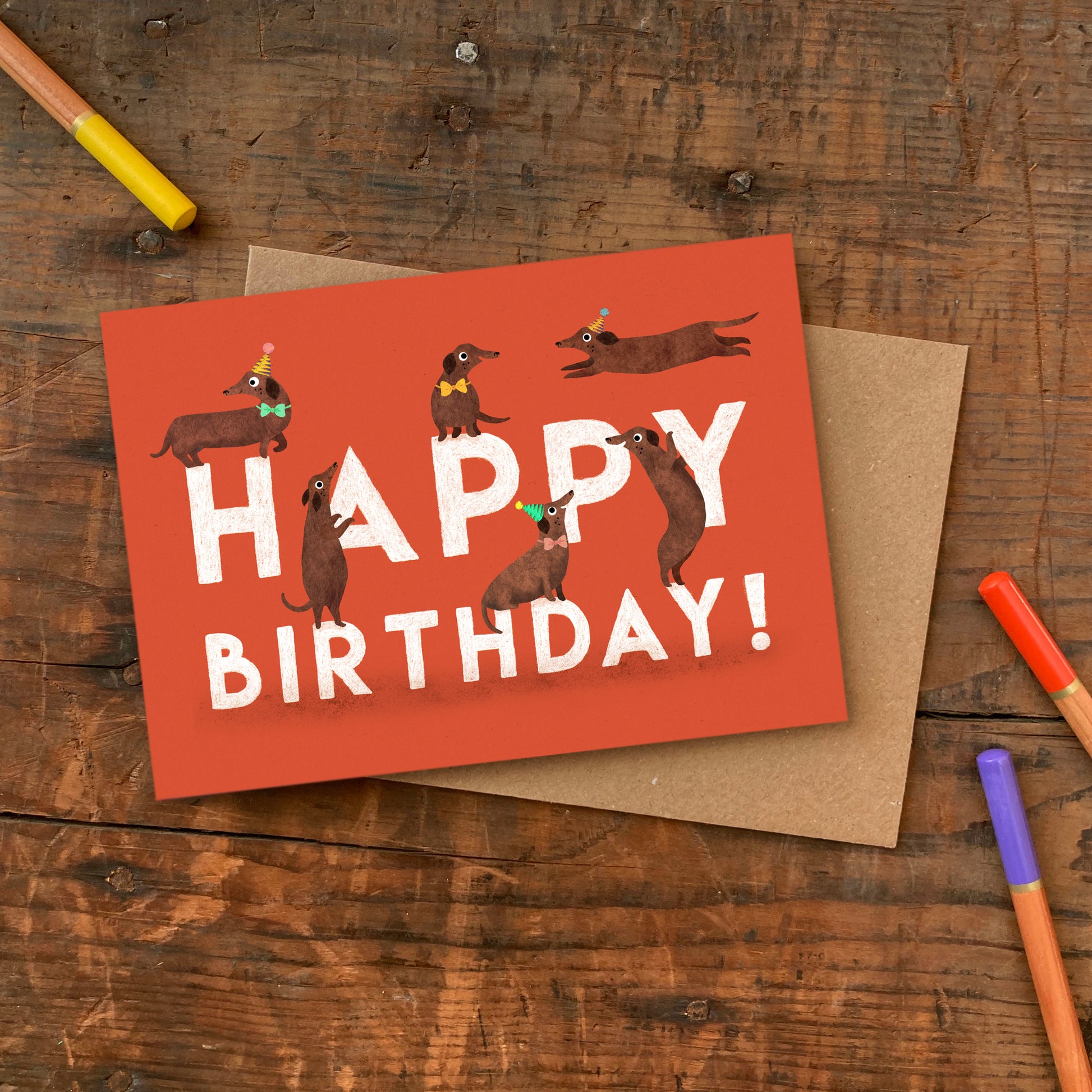 Birthday Sausage Dogs Greetings Card image 2