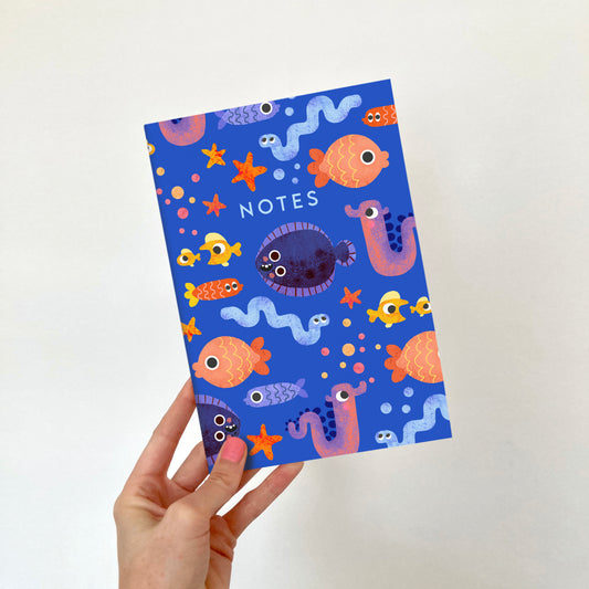 A5 Fish Faces Notebook image 0