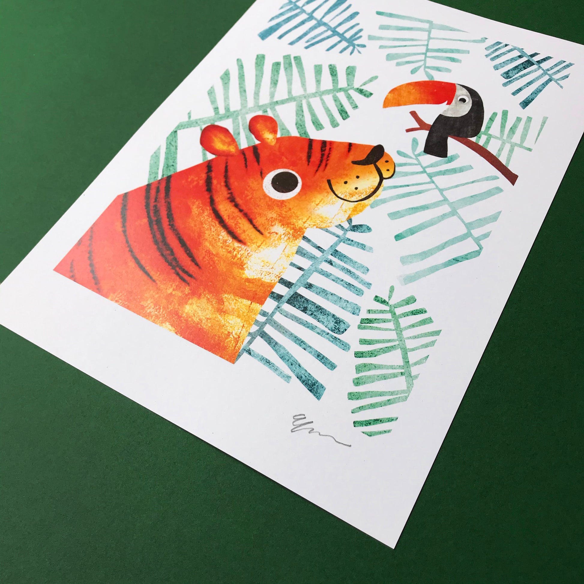 Tiger & Toucan Recycled A4 Art Print image 2