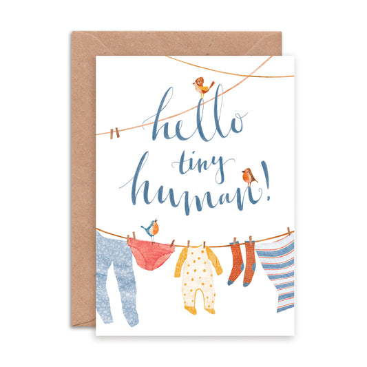 Hello Tiny Human Greetings Card image 0