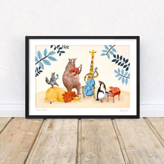 'Animal Musicians' A4 Art Print image 0