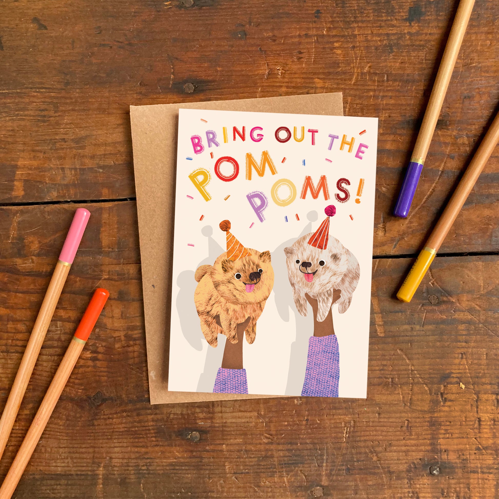 Bring Out the Poms Poms Greeting Card image 1