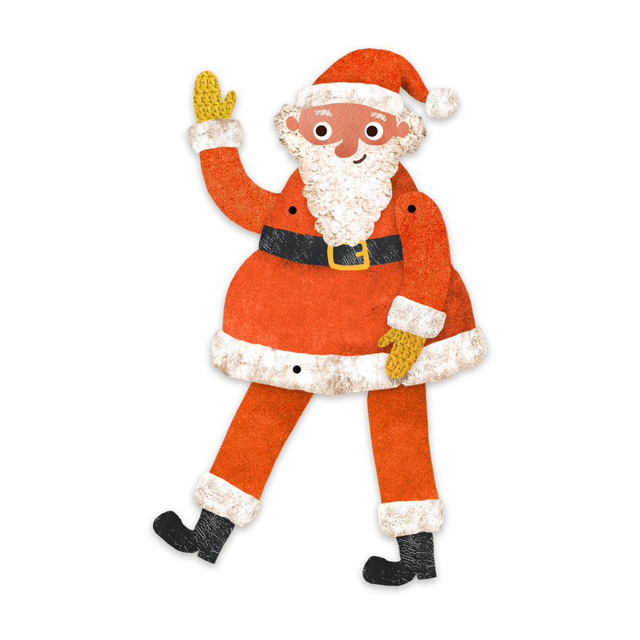 Father Christmas Split Pin Puppet A5 Greeting Card image 1