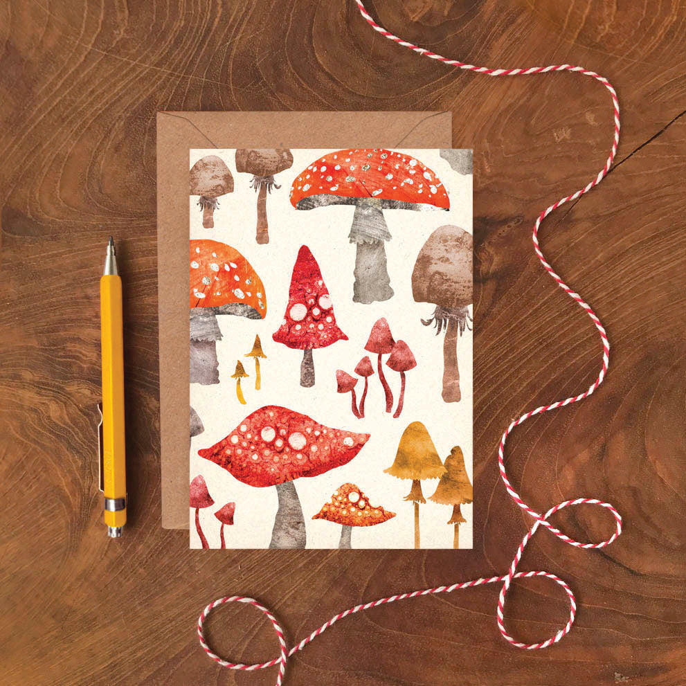 Toadstool Pattern Greetings Card image 1