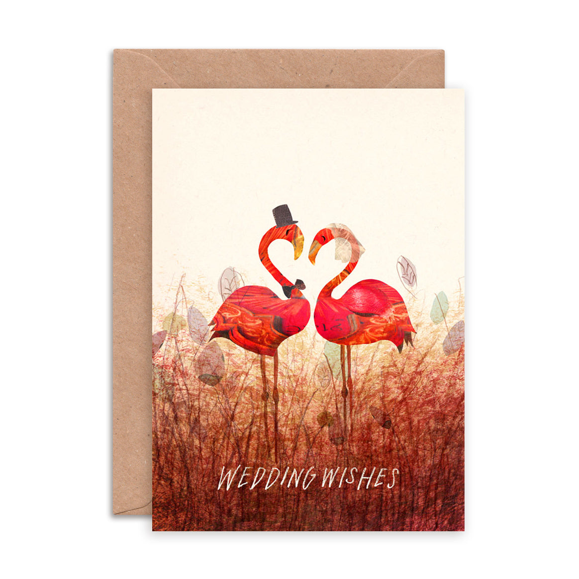 Flamingo Wedding Wishes Greetings Card image 0