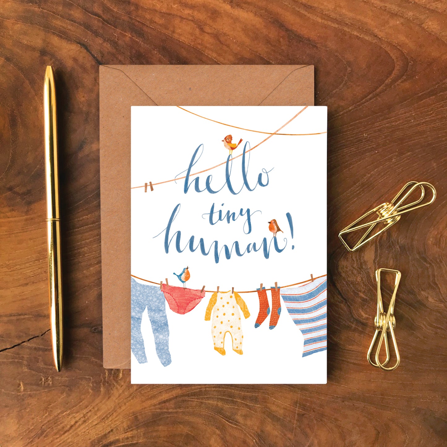 Hello Tiny Human Greetings Card image 1