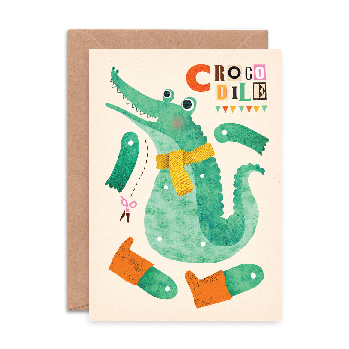 Crocodile Split Pin Puppet A5 Greeting Card image 2