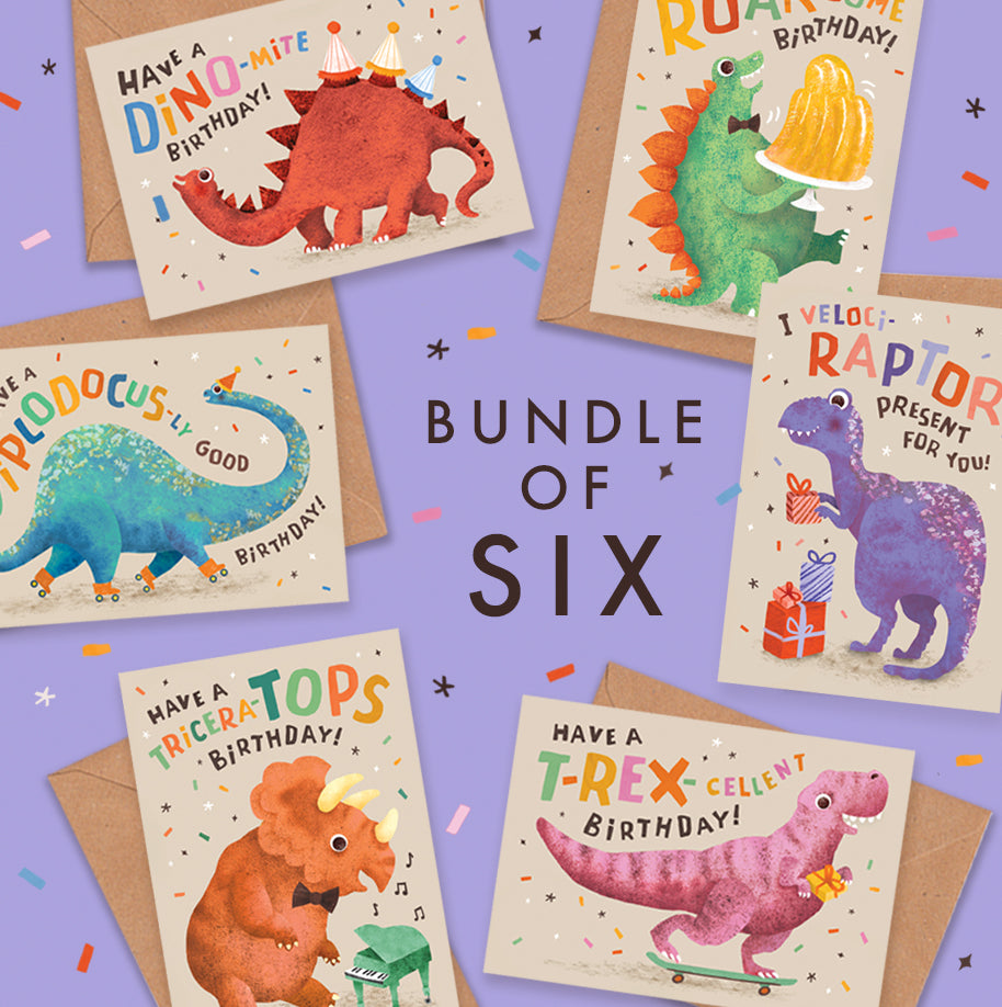 Dino Birthday Multipack of 6 Cards image 1