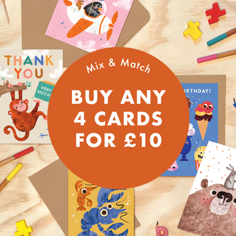Bundle of 4 Greeting Cards - Mix & Match
