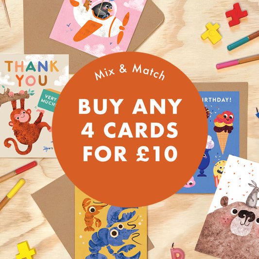 Bundle of 4 Greeting Cards - Mix & Match