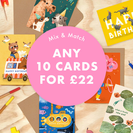 Bundle of 10 Greeting Cards - Mix & Match