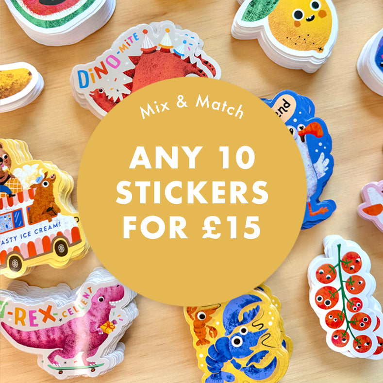 Bundle of 10 Stickers - Mix & Match