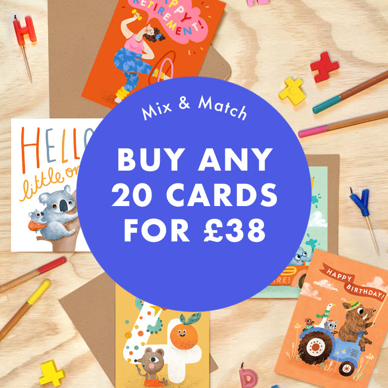 Bundle of 20 Greeting Cards - Mix & Match