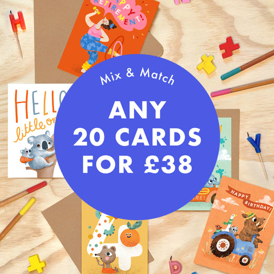 Bundle of 20 Greeting Cards - Mix & Match