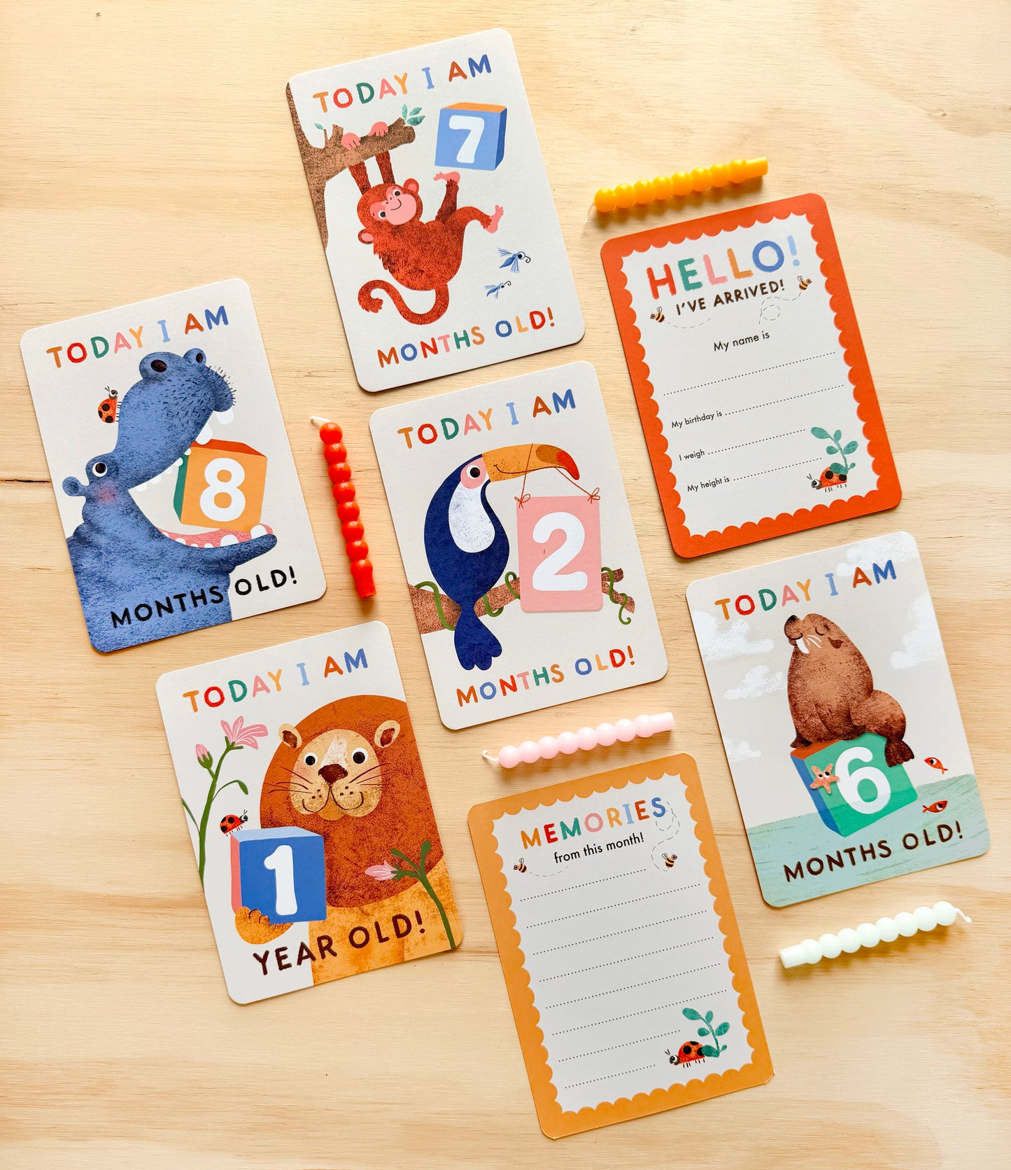 Baby Milestone Cards | Animal Themed Keepsake Cards