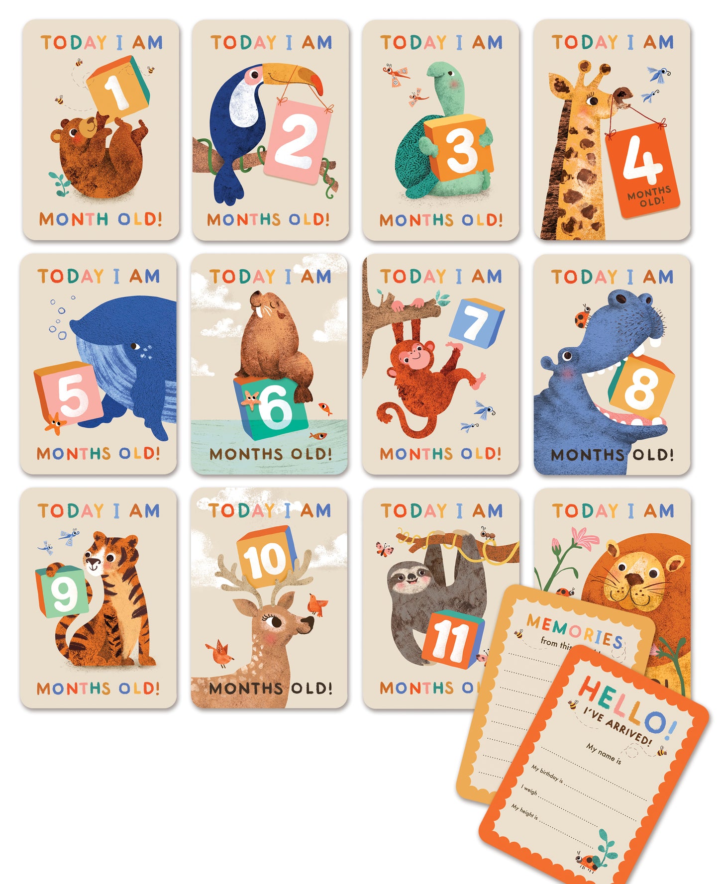 Baby Milestone Cards | Animal Themed Keepsake Cards