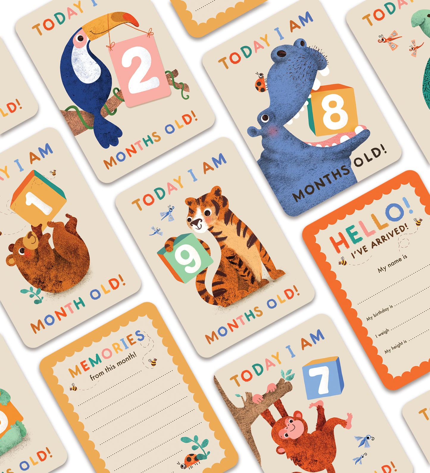 Baby Milestone Cards | Animal Themed Keepsake Cards