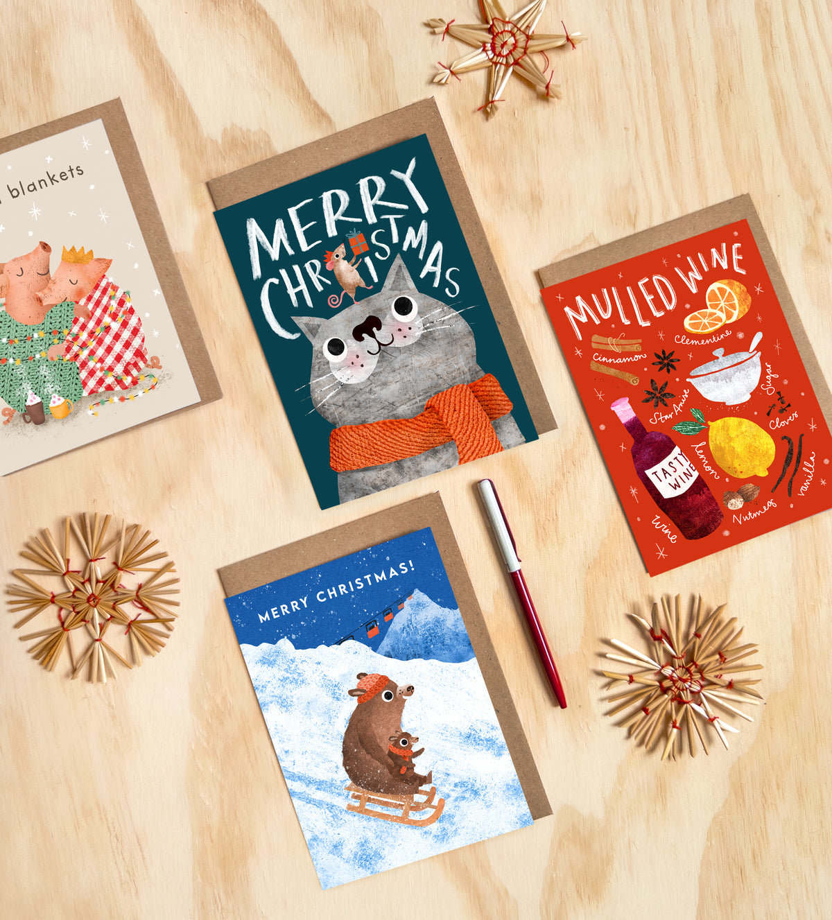 Bundle of 4 Greeting Cards - Mix & Match
