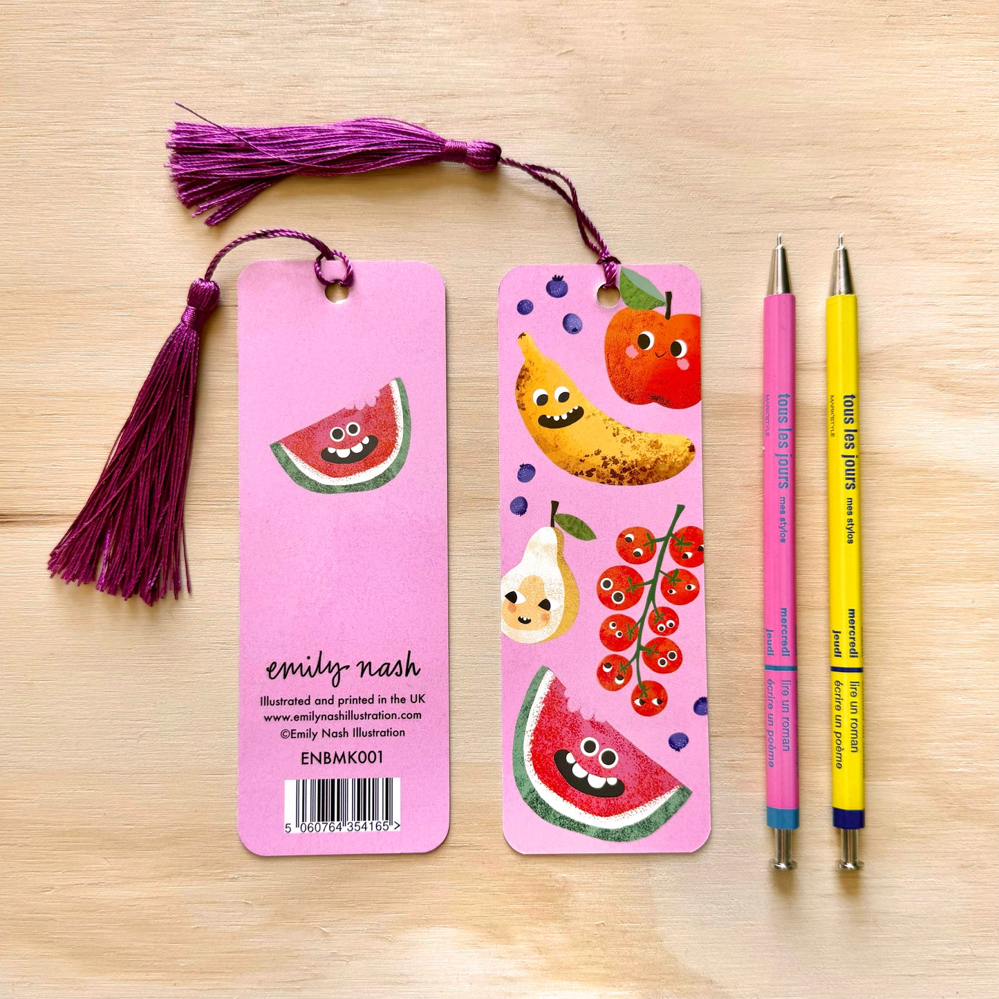 Fruit Faces Bookmark with Tassel