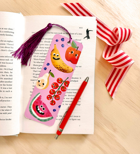 Fruit Faces Bookmark with Tassel