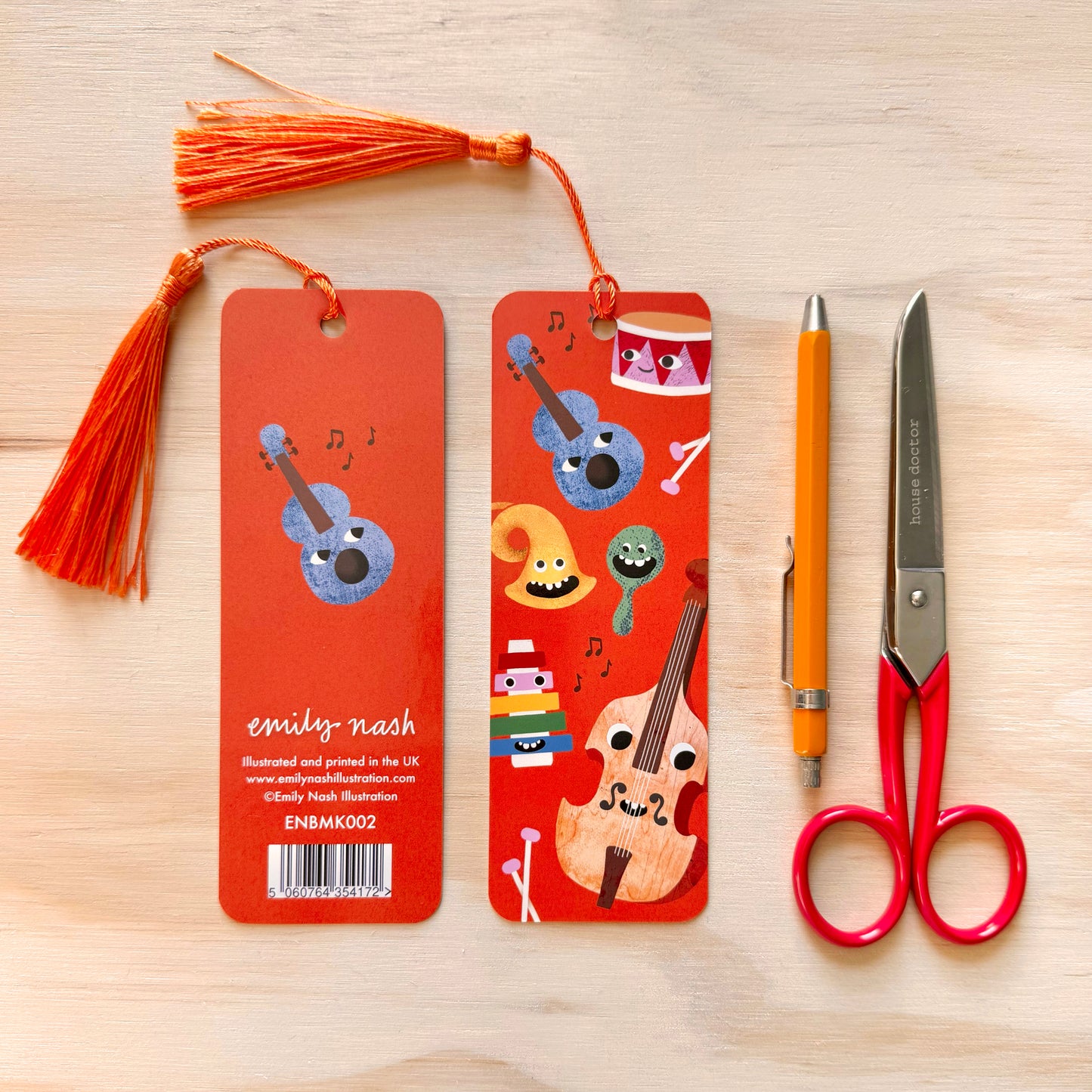 Music Faces Bookmark with Tassel