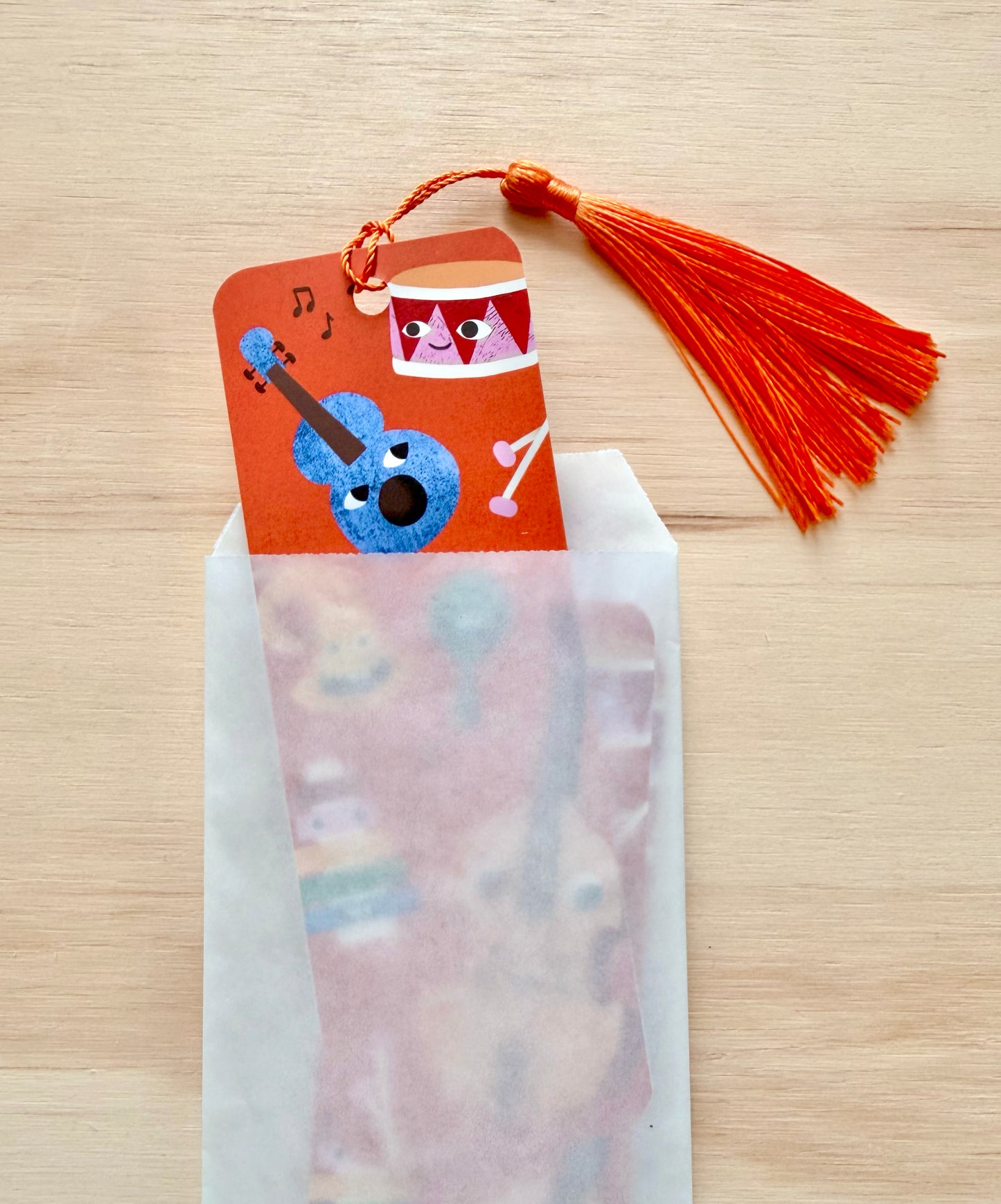 Music Faces Bookmark with Tassel