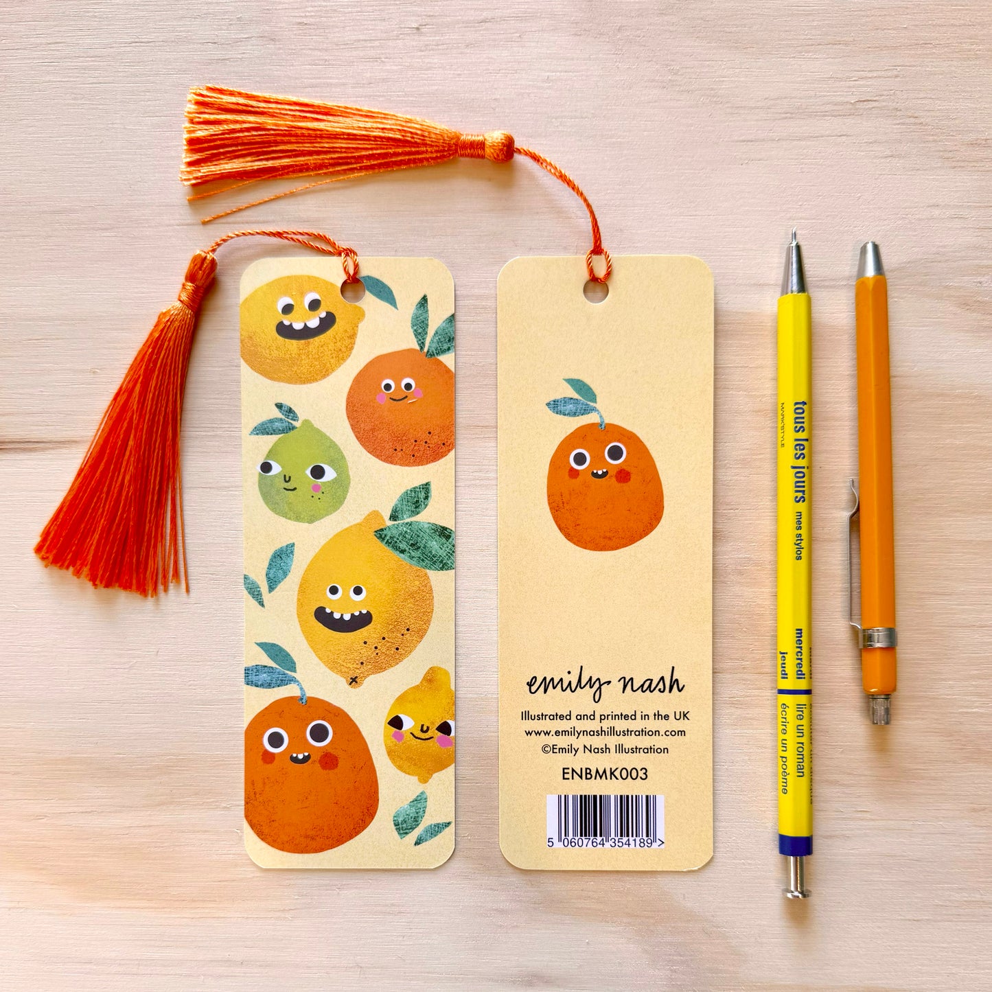 Citrus Faces Bookmark with Tassel