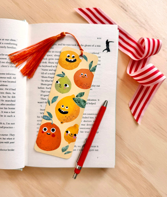 Citrus Faces Bookmark with Tassel