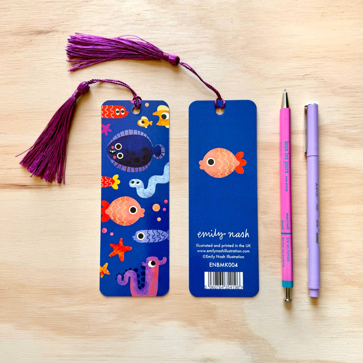 Fish Faces Bookmark with Tassel