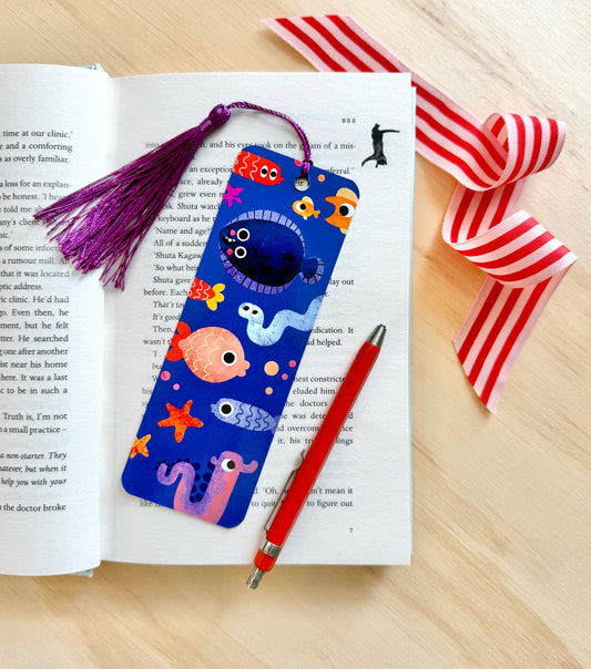 Fish Faces Bookmark with Tassel