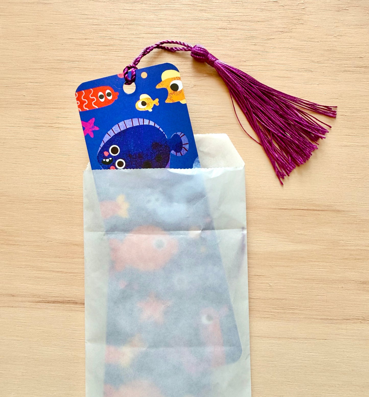 Fish Faces Bookmark with Tassel