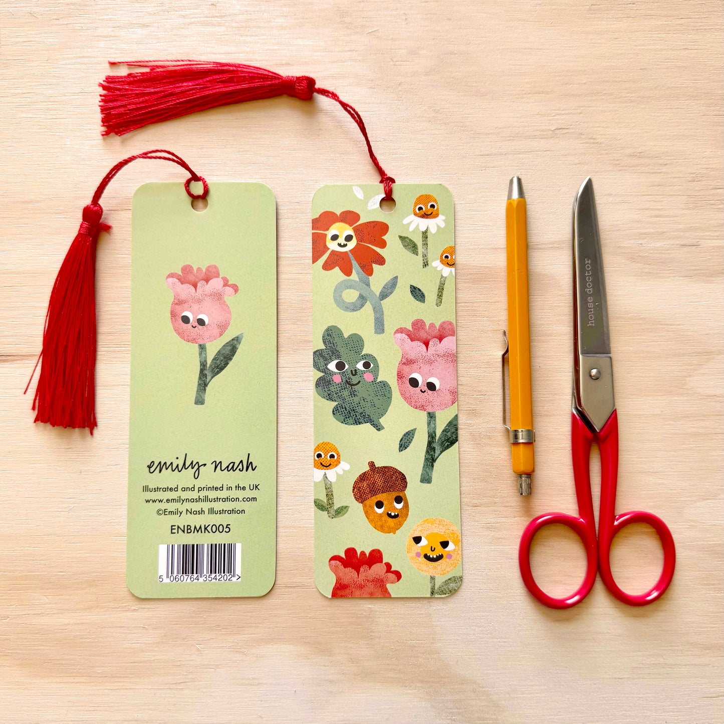 Flower Faces Bookmark with Tassel
