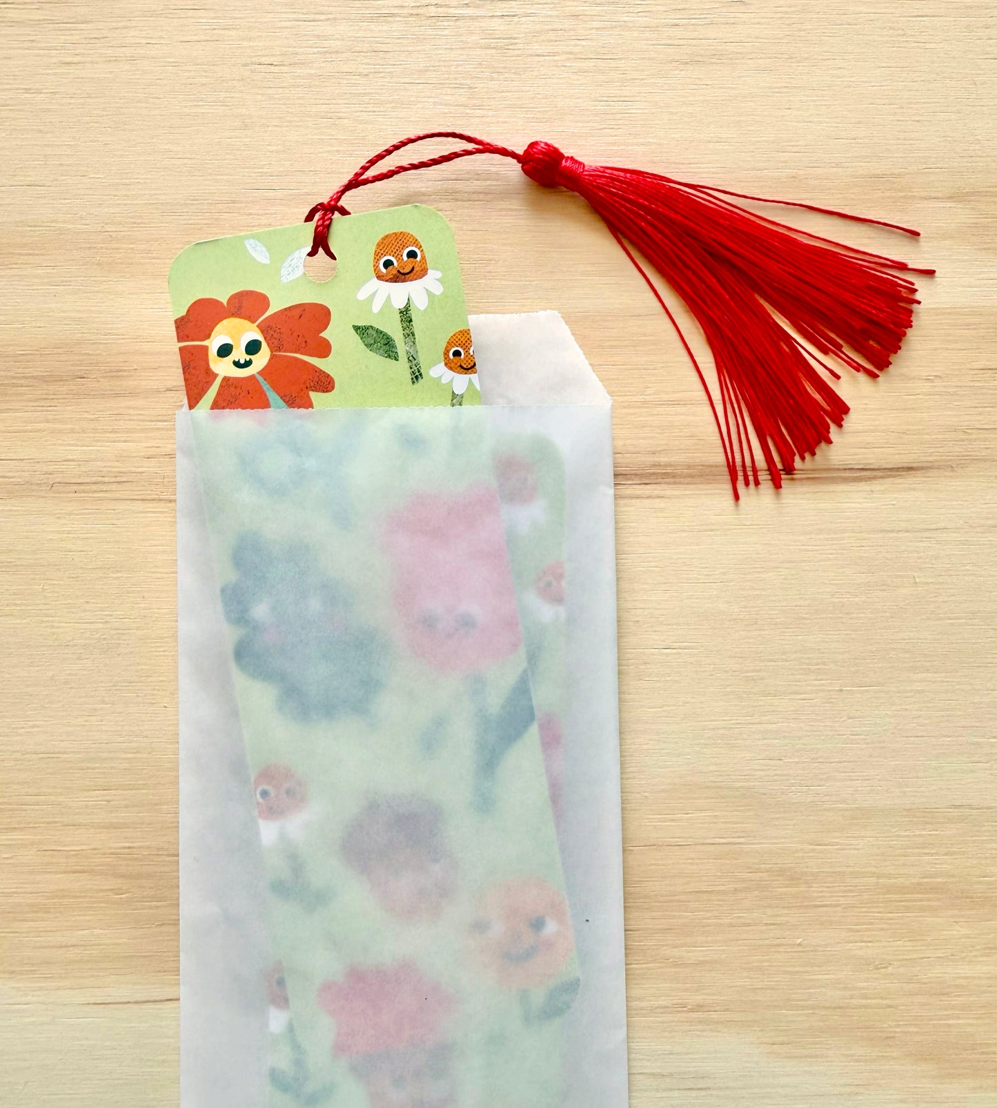 Flower Faces Bookmark with Tassel