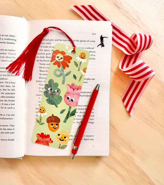 Flower Faces Bookmark with Tassel