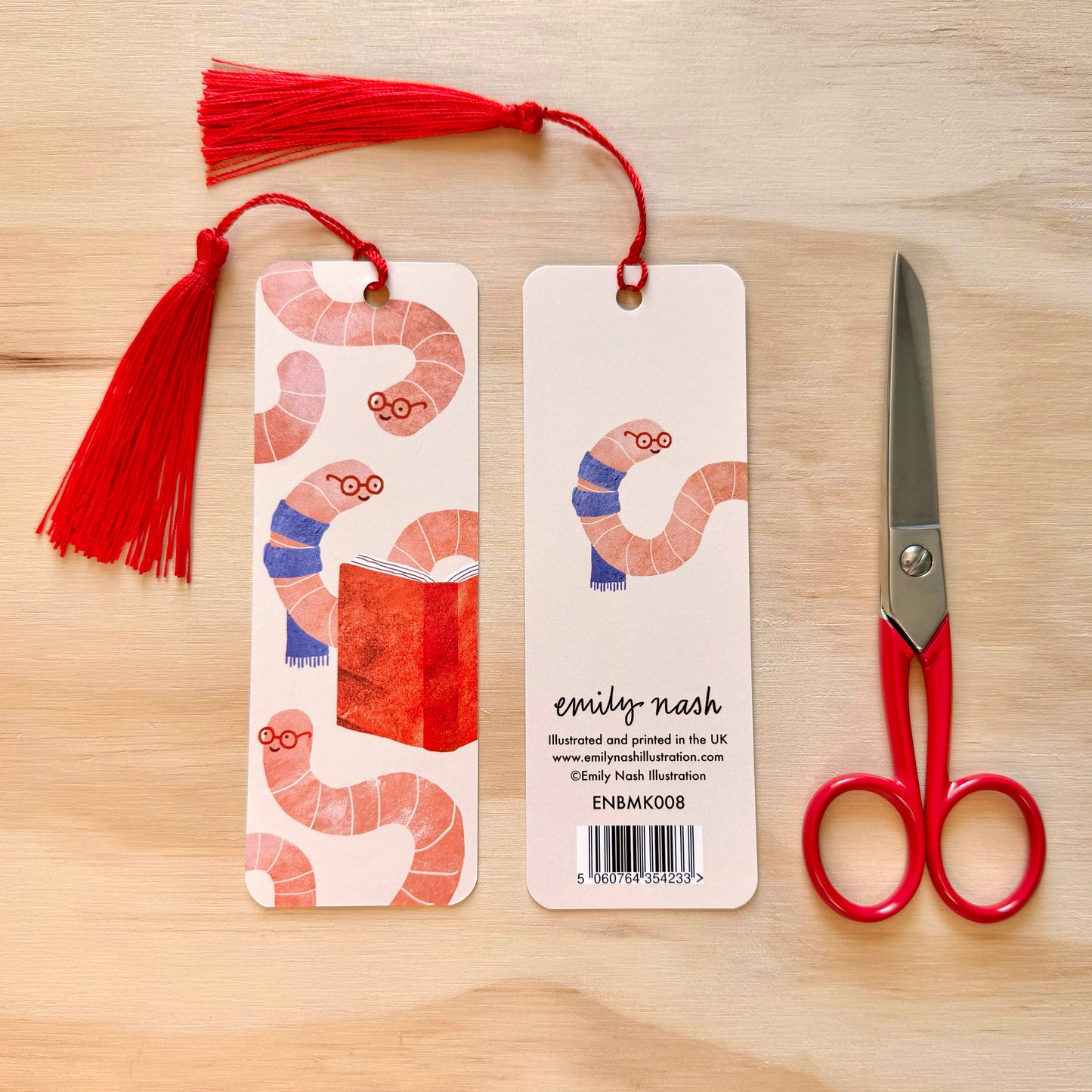 Book Worms Bookmark with Tassel