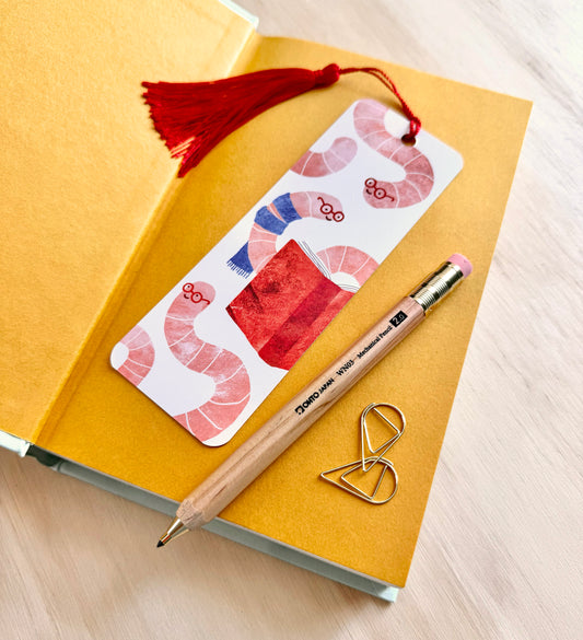 Book Worms Bookmark with Tassel