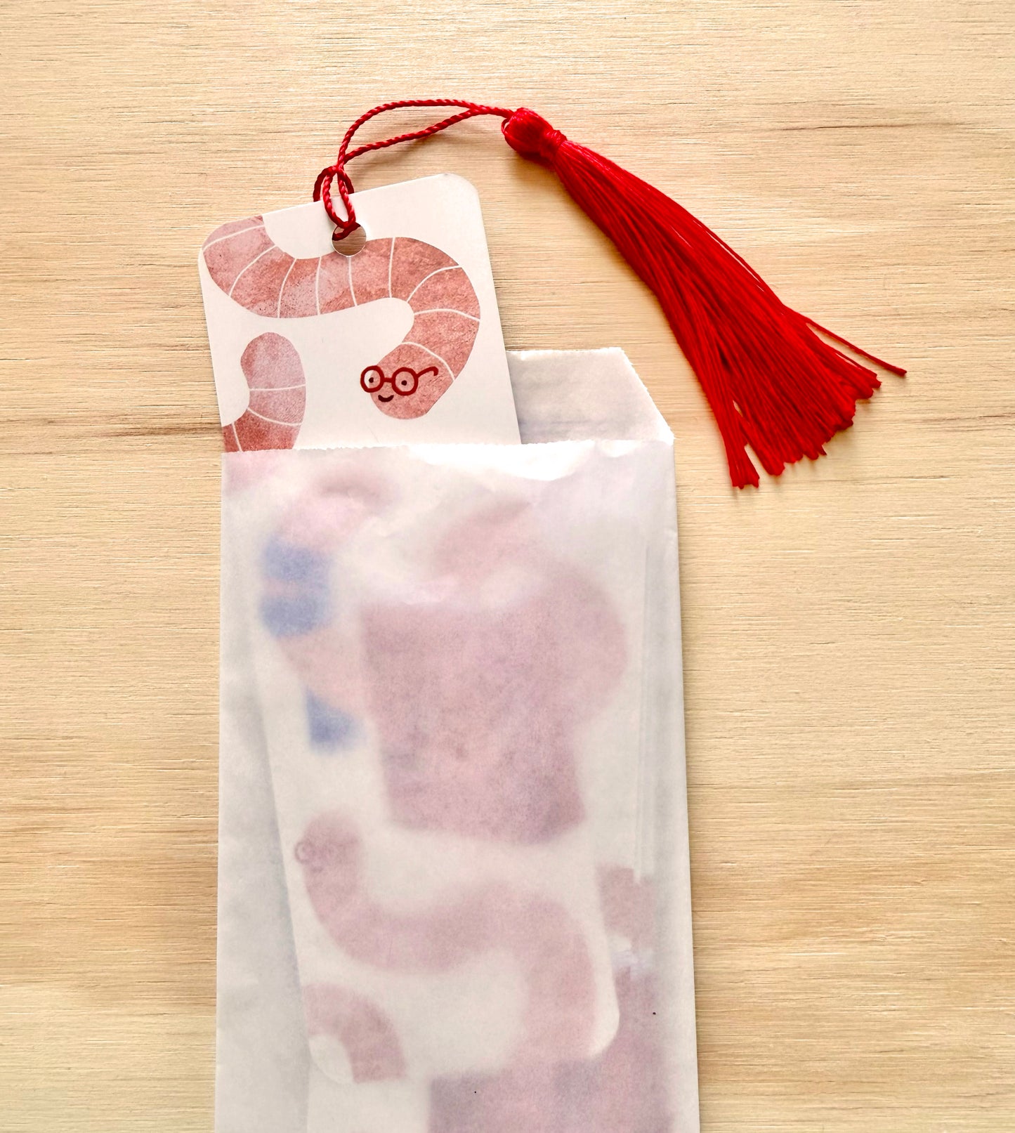 Book Worms Bookmark with Tassel