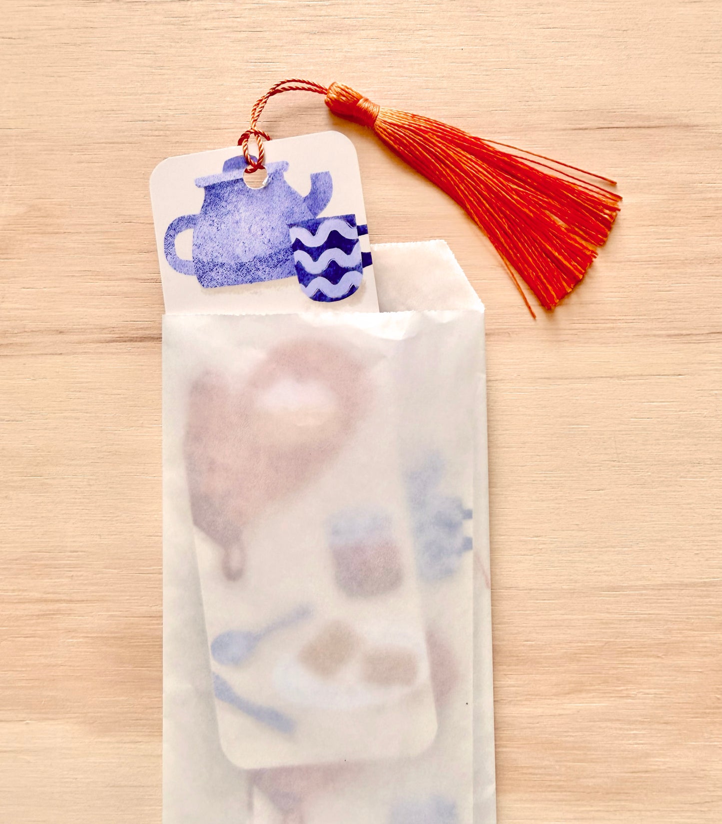 Tea Time Bookmark with Tassel