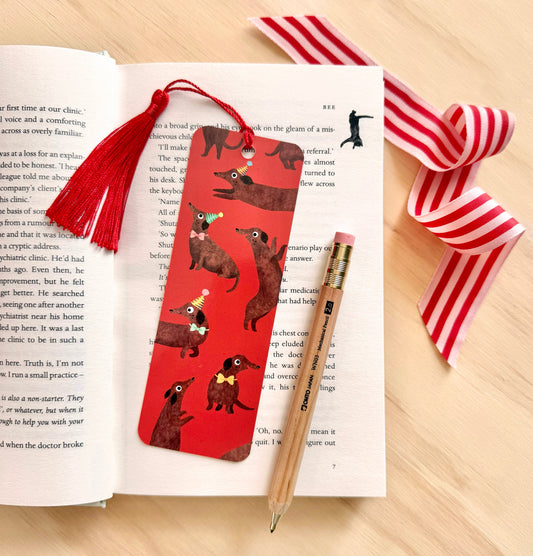 Sausage Dog Bookmark with Tassel