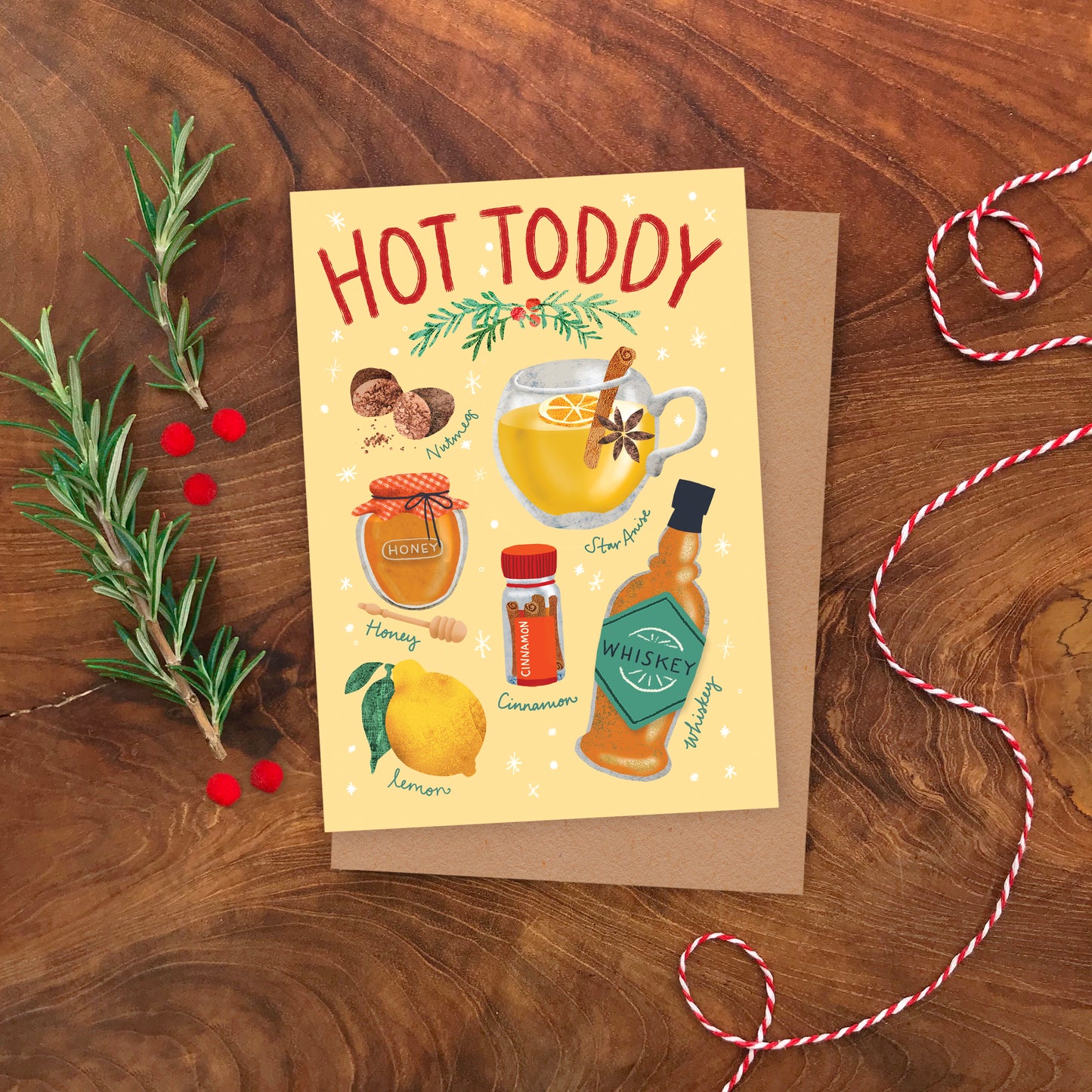 Hot Toddy Recipe Christmas Card
