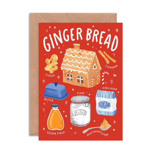 Gingerbread House Recipe Christmas Card