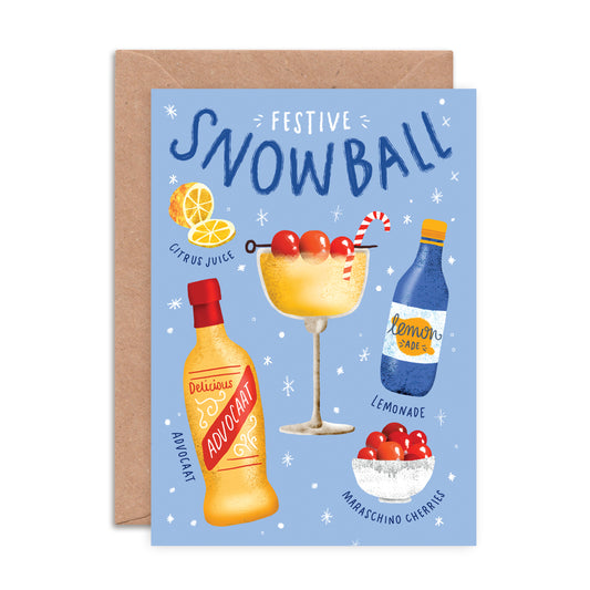 Snowball Cocktail Recipe Christmas Card