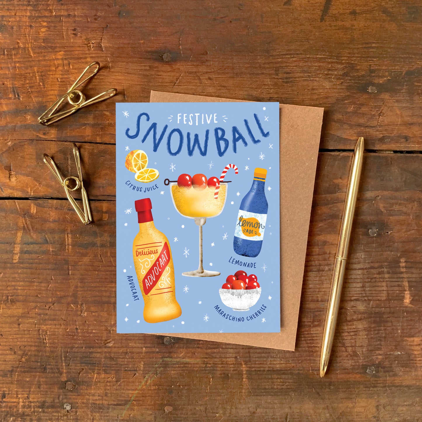 Snowball Cocktail Recipe Christmas Card