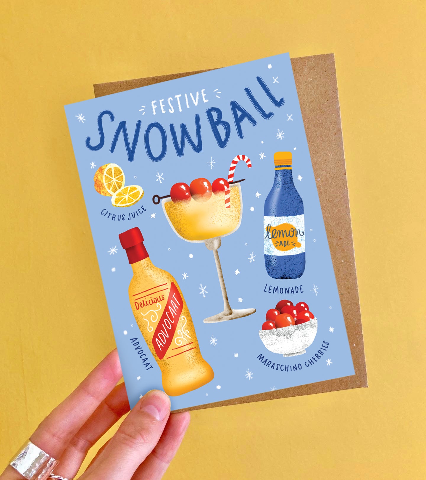 Snowball Cocktail Recipe Christmas Card